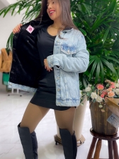JAQUETA JEANS PELUCIA BLACK