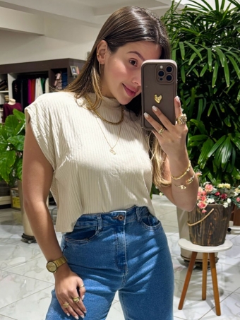 CROPPED MUSCLE CANELADO