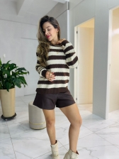 BLUSÃO TRICOT ZIG ZAG OVER QUENTINHO