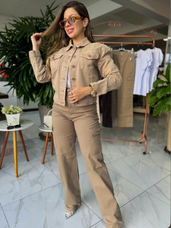JAQUETA JEANS CAFÉ