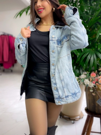 JAQUETA JEANS PELUCIA BLACK