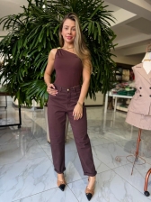 CALÇA MOM CAFÉ